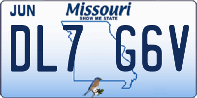 MO license plate DL7G6V