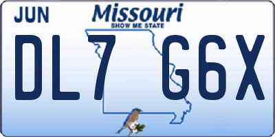 MO license plate DL7G6X