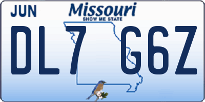 MO license plate DL7G6Z