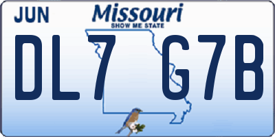 MO license plate DL7G7B