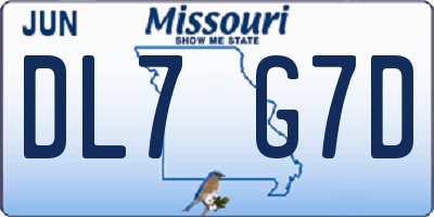 MO license plate DL7G7D