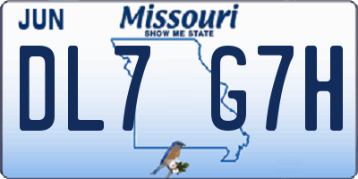 MO license plate DL7G7H