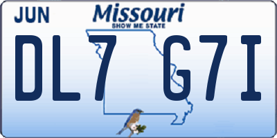 MO license plate DL7G7I