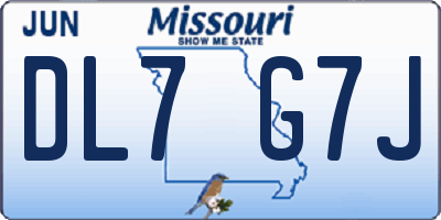 MO license plate DL7G7J