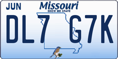 MO license plate DL7G7K