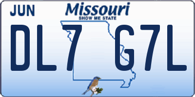 MO license plate DL7G7L
