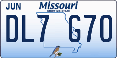 MO license plate DL7G7O