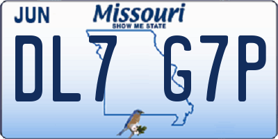 MO license plate DL7G7P