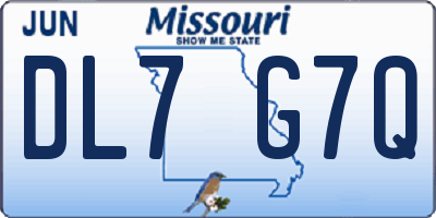MO license plate DL7G7Q