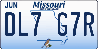 MO license plate DL7G7R