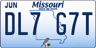 MO license plate DL7G7T