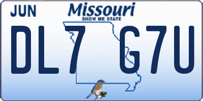 MO license plate DL7G7U