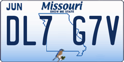 MO license plate DL7G7V