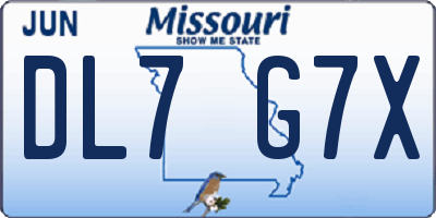 MO license plate DL7G7X