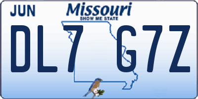 MO license plate DL7G7Z