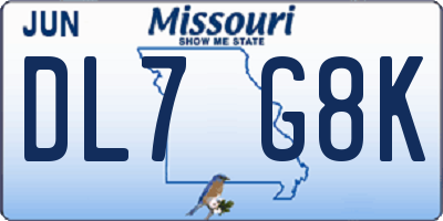 MO license plate DL7G8K