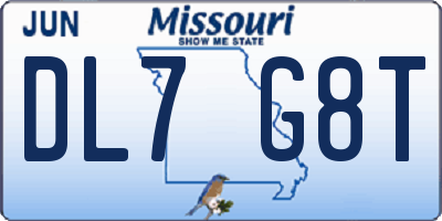 MO license plate DL7G8T