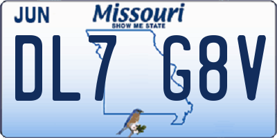 MO license plate DL7G8V