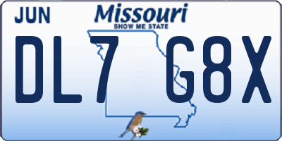 MO license plate DL7G8X
