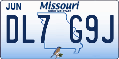 MO license plate DL7G9J
