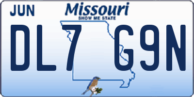 MO license plate DL7G9N