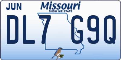 MO license plate DL7G9Q