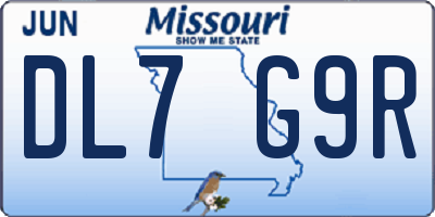 MO license plate DL7G9R
