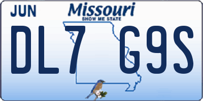 MO license plate DL7G9S