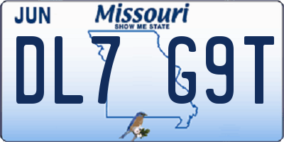 MO license plate DL7G9T