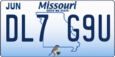 MO license plate DL7G9U