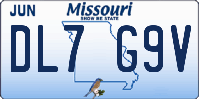 MO license plate DL7G9V