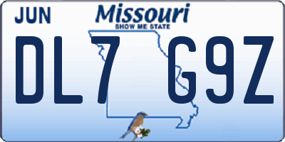 MO license plate DL7G9Z