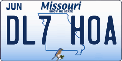 MO license plate DL7H0A