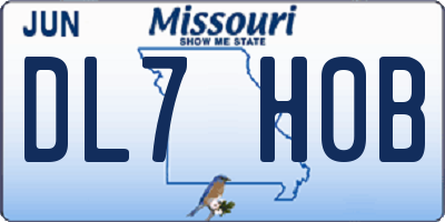 MO license plate DL7H0B