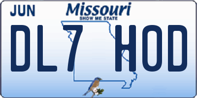 MO license plate DL7H0D