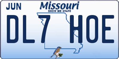MO license plate DL7H0E