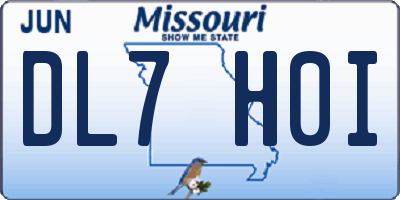 MO license plate DL7H0I