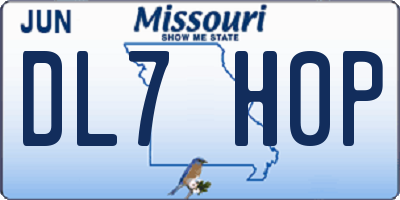 MO license plate DL7H0P