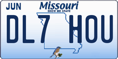 MO license plate DL7H0U