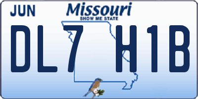 MO license plate DL7H1B