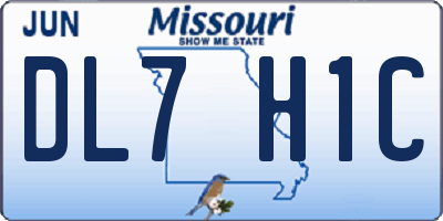MO license plate DL7H1C