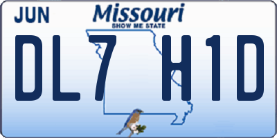 MO license plate DL7H1D