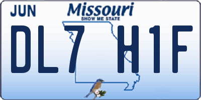 MO license plate DL7H1F