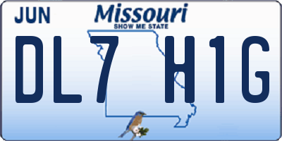 MO license plate DL7H1G