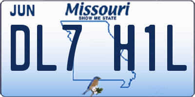 MO license plate DL7H1L