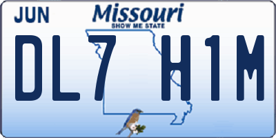 MO license plate DL7H1M