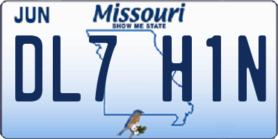 MO license plate DL7H1N