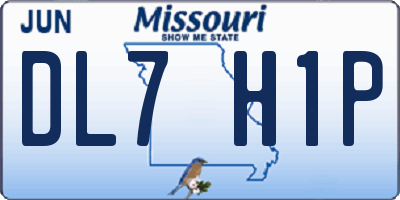 MO license plate DL7H1P
