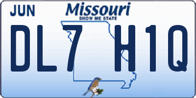 MO license plate DL7H1Q
