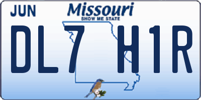 MO license plate DL7H1R